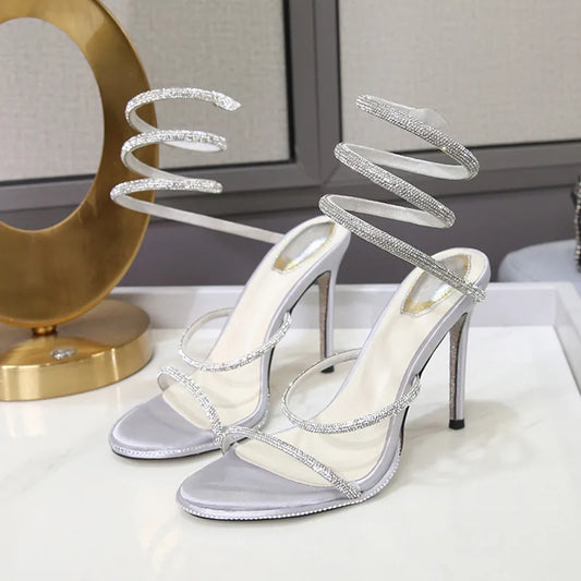 Glamour Twirl Crystal Sandals